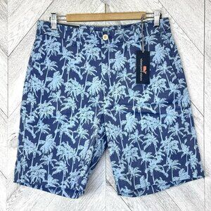 Vineyard Vines Breaker Shorts 9" Classic Fit Mens Size 32 Blue Palm Print NWT